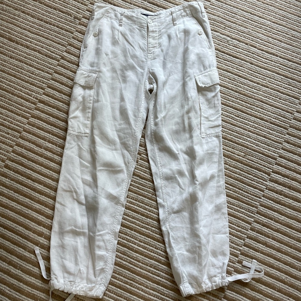 Ralph Lauren Sport Women’s Cargo Linen White Pants